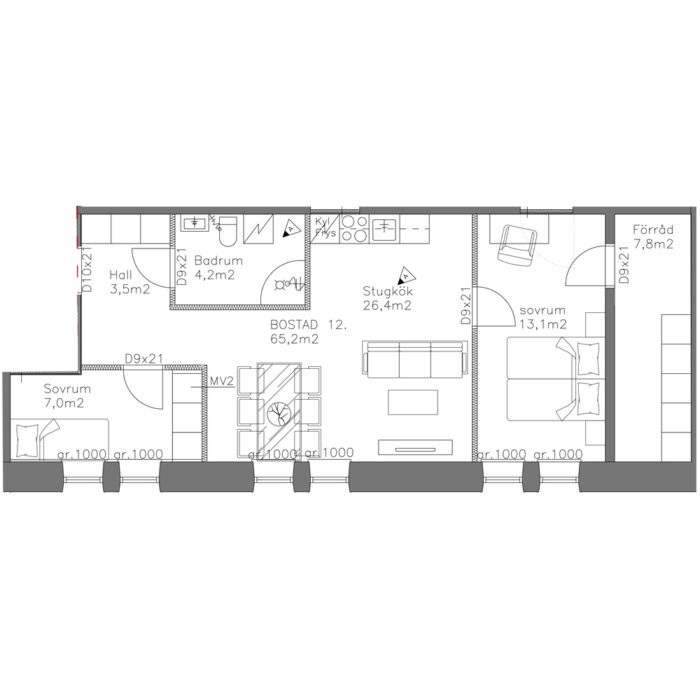 Bostad 12  |  65,2m2