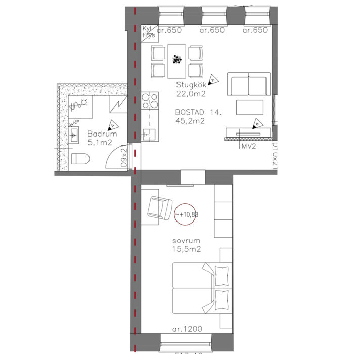 Bostad 14  |  45,2m2