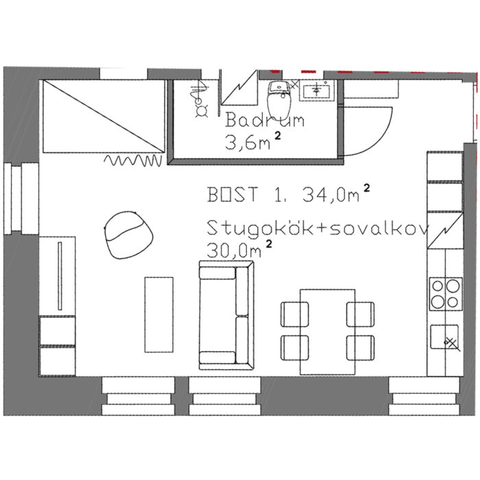 Bostad A1  |  34m2