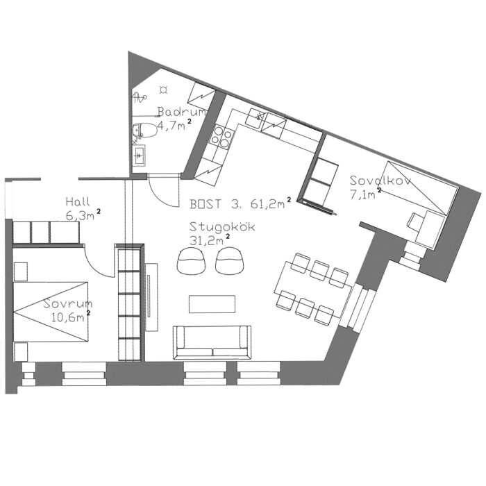 Bostad A3  |  62m2
